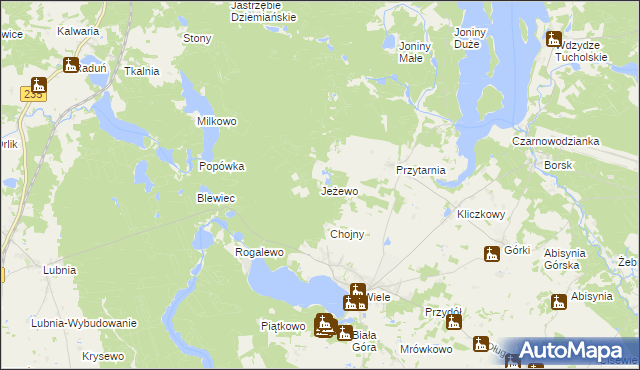 mapa Jeżewo gmina Karsin, Jeżewo gmina Karsin na mapie Targeo