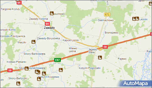 mapa Jeżewo Nowe, Jeżewo Nowe na mapie Targeo