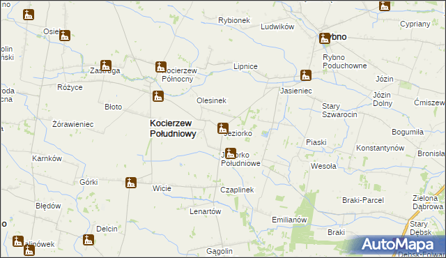 mapa Jeziorko gmina Kocierzew Południowy, Jeziorko gmina Kocierzew Południowy na mapie Targeo