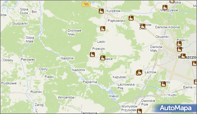 mapa Jeżowice, Jeżowice na mapie Targeo