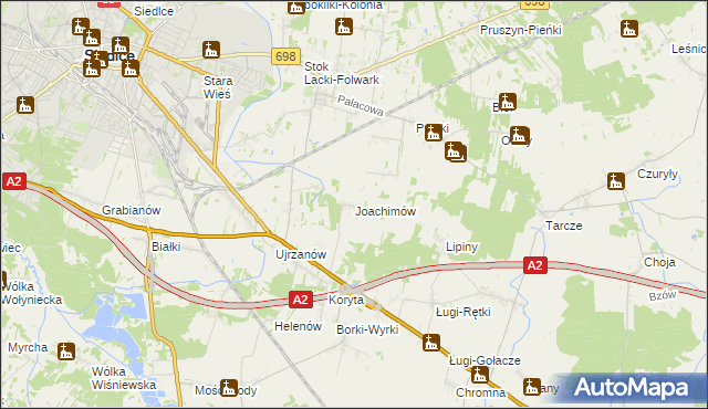 mapa Joachimów, Joachimów na mapie Targeo