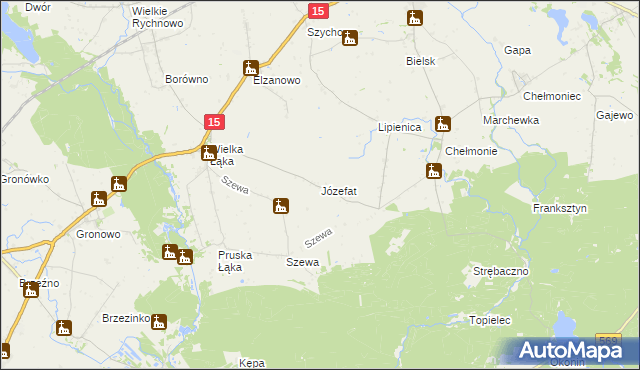 mapa Józefat gmina Kowalewo Pomorskie, Józefat gmina Kowalewo Pomorskie na mapie Targeo