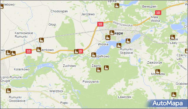 mapa Józefkowo gmina Skępe, Józefkowo gmina Skępe na mapie Targeo