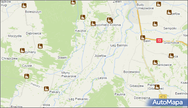 mapa Józefów gmina Dobra, Józefów gmina Dobra na mapie Targeo