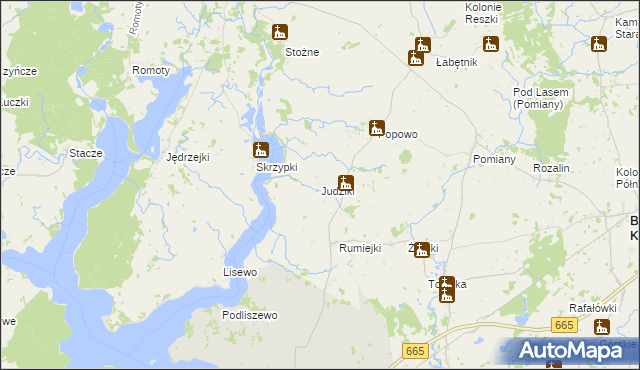 mapa Judziki gmina Bargłów Kościelny, Judziki gmina Bargłów Kościelny na mapie Targeo