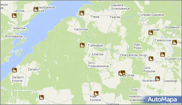 mapa Julianów gmina Mniszków, Julianów gmina Mniszków na mapie Targeo