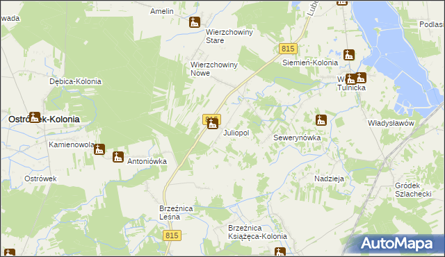 mapa Juliopol gmina Siemień, Juliopol gmina Siemień na mapie Targeo