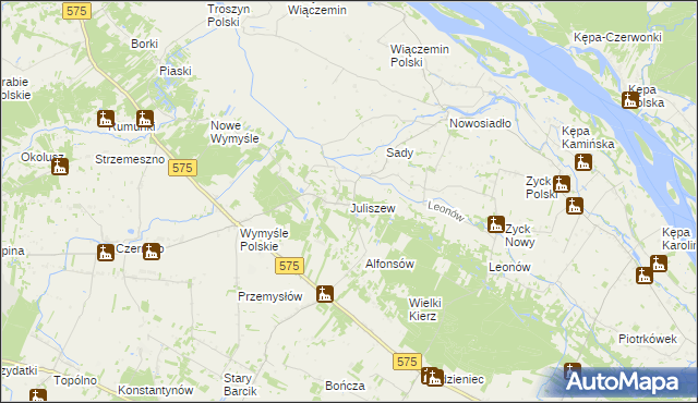 mapa Juliszew, Juliszew na mapie Targeo