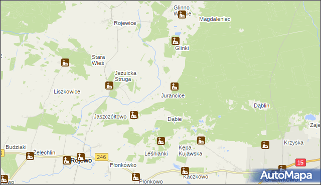 mapa Jurancice, Jurancice na mapie Targeo