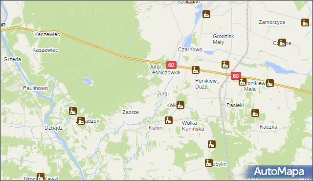 mapa Jurgi gmina Goworowo, Jurgi gmina Goworowo na mapie Targeo