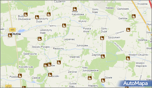 mapa Jutroszew, Jutroszew na mapie Targeo