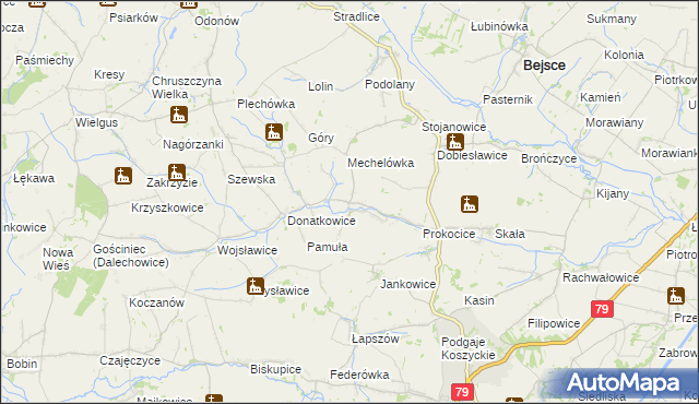 mapa Kaczkowice, Kaczkowice na mapie Targeo