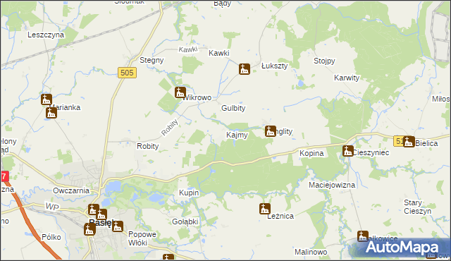 mapa Kajmy, Kajmy na mapie Targeo