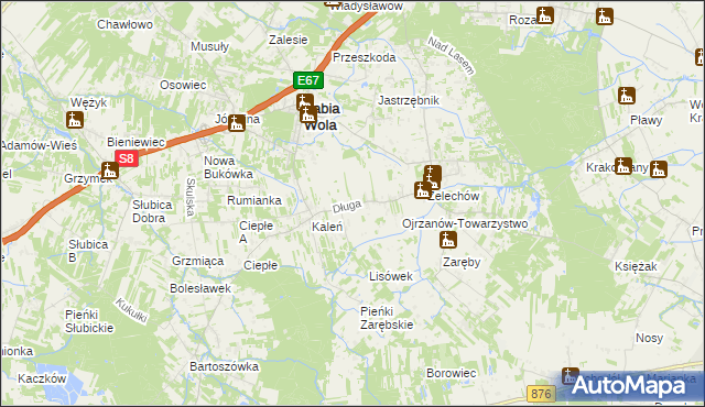 mapa Kaleń-Towarzystwo, Kaleń-Towarzystwo na mapie Targeo