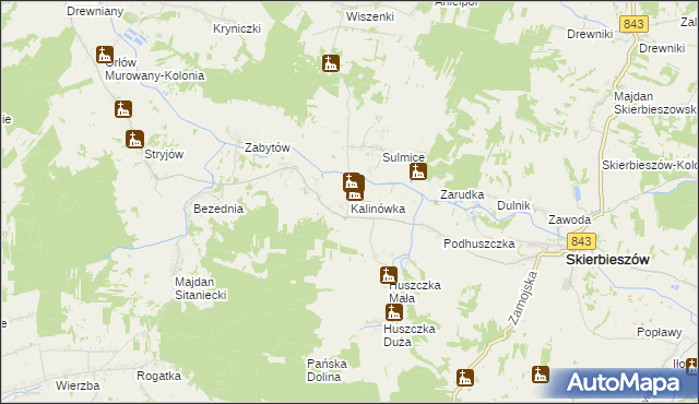mapa Kalinówka gmina Skierbieszów, Kalinówka gmina Skierbieszów na mapie Targeo