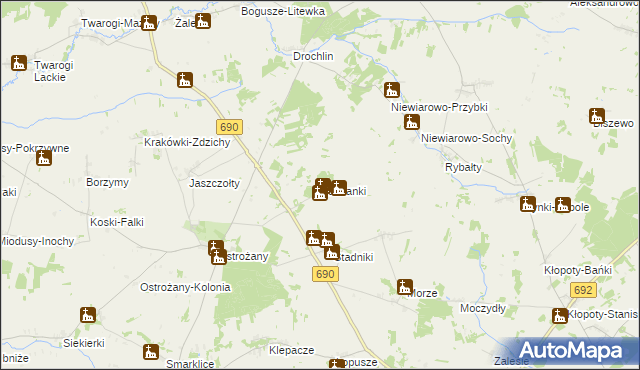mapa Kamianki gmina Grodzisk, Kamianki gmina Grodzisk na mapie Targeo