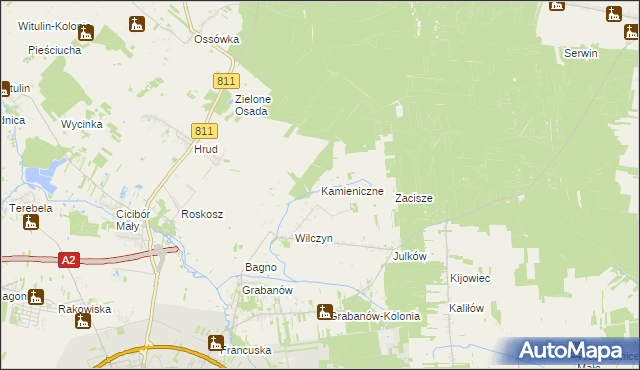 mapa Kamieniczne, Kamieniczne na mapie Targeo