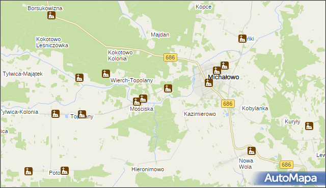mapa Kamienny Bród, Kamienny Bród na mapie Targeo