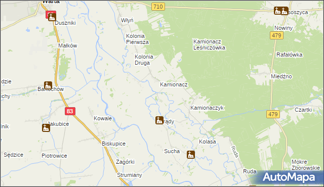 mapa Kamionacz Poduchowny, Kamionacz Poduchowny na mapie Targeo