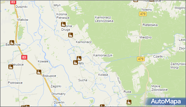 mapa Kamionaczyk, Kamionaczyk na mapie Targeo