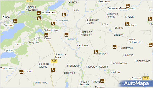mapa Kamionka gmina Kleczew, Kamionka gmina Kleczew na mapie Targeo