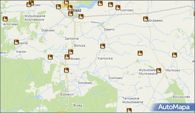 mapa Kamionka gmina Lubasz, Kamionka gmina Lubasz na mapie Targeo