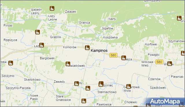 mapa Kampinos A, Kampinos A na mapie Targeo
