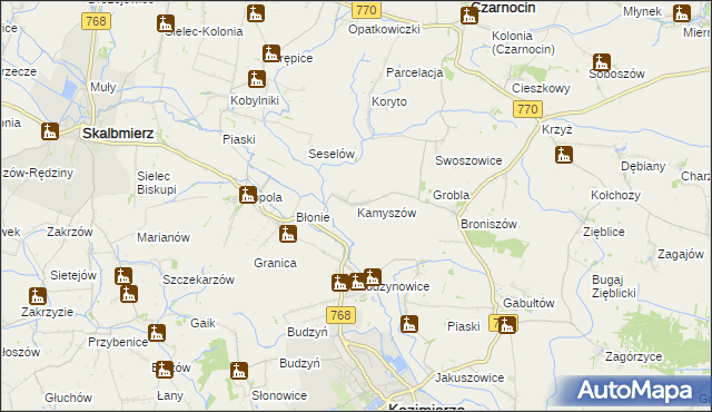 mapa Kamyszów, Kamyszów na mapie Targeo