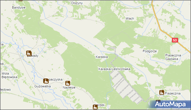 mapa Karaska, Karaska na mapie Targeo