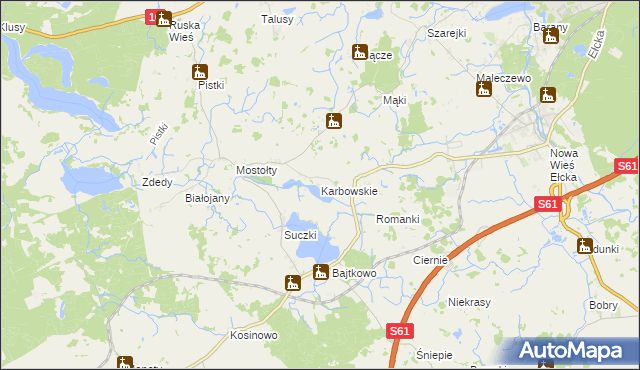 mapa Karbowskie, Karbowskie na mapie Targeo