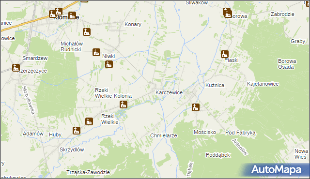 mapa Karczewice, Karczewice na mapie Targeo