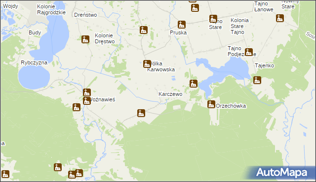 mapa Karczewo gmina Rajgród, Karczewo gmina Rajgród na mapie Targeo
