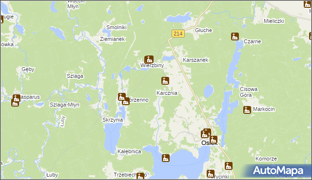 mapa Karcznia, Karcznia na mapie Targeo