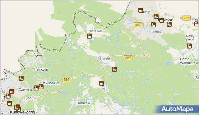 mapa Karłów gmina Radków, Karłów gmina Radków na mapie Targeo