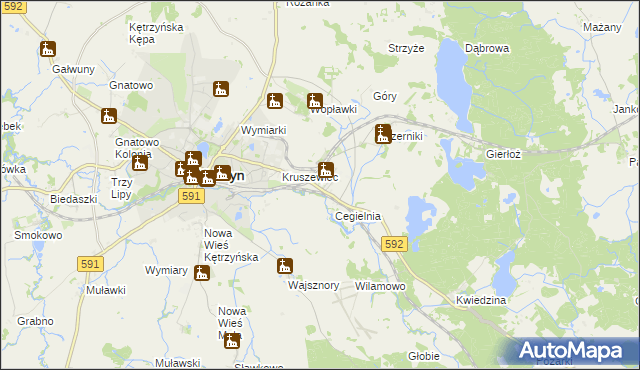 mapa Karolewo gmina Kętrzyn, Karolewo gmina Kętrzyn na mapie Targeo
