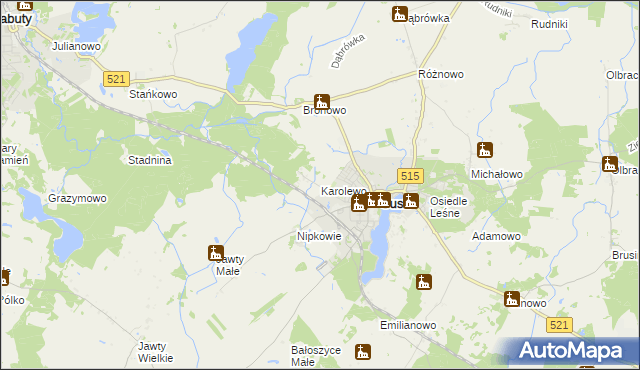 mapa Karolewo gmina Susz, Karolewo gmina Susz na mapie Targeo