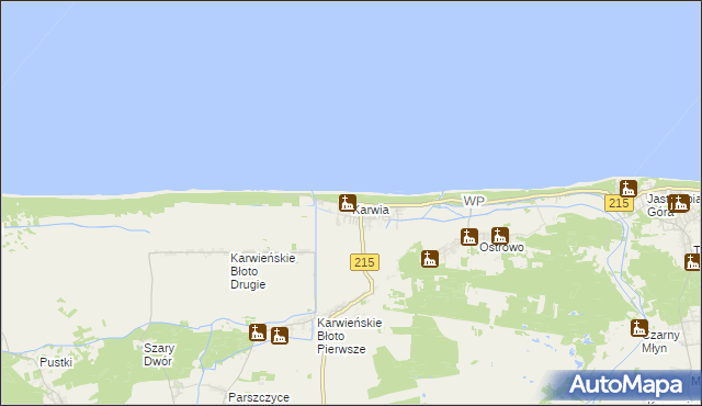 mapa Karwia, Karwia na mapie Targeo
