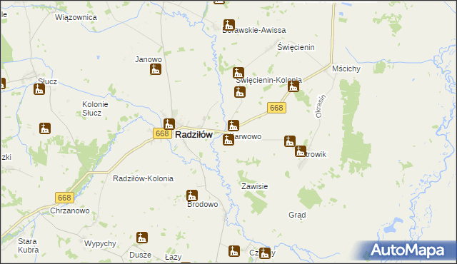 mapa Karwowo gmina Radziłów, Karwowo gmina Radziłów na mapie Targeo