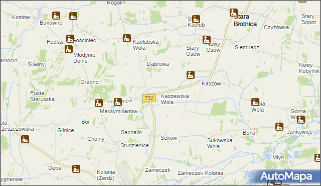 mapa Kaszewska Wola, Kaszewska Wola na mapie Targeo