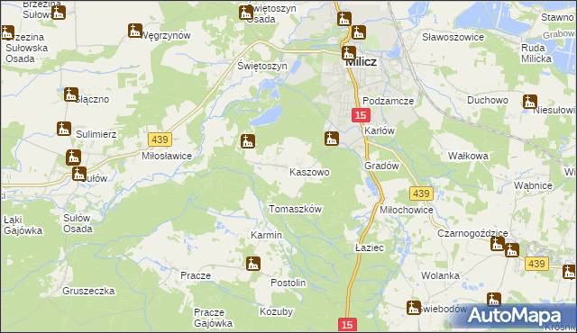 mapa Kaszowo, Kaszowo na mapie Targeo