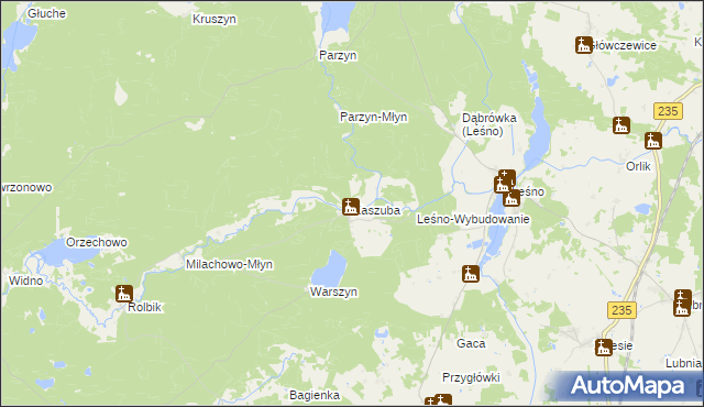 mapa Kaszuba gmina Brusy, Kaszuba gmina Brusy na mapie Targeo