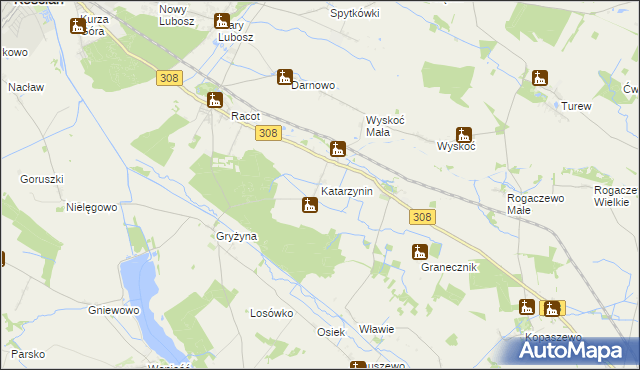 mapa Katarzynin, Katarzynin na mapie Targeo