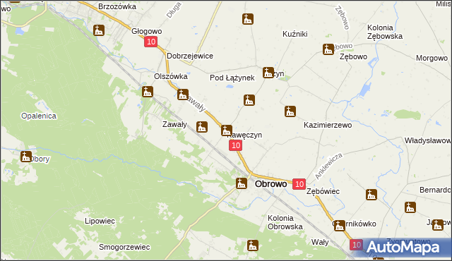 mapa Kawęczyn gmina Obrowo, Kawęczyn gmina Obrowo na mapie Targeo