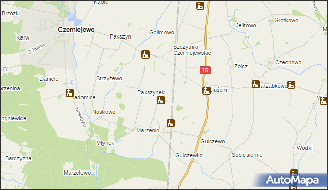 mapa Kawęczyn gmina Września, Kawęczyn gmina Września na mapie Targeo