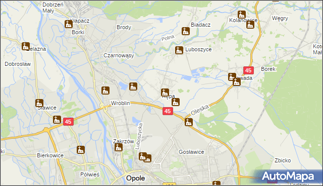 mapa Kępa gmina Łubniany, Kępa gmina Łubniany na mapie Targeo