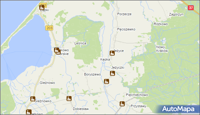 mapa Kępka gmina Darłowo, Kępka gmina Darłowo na mapie Targeo