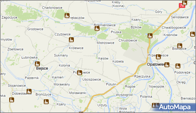 mapa Kęsów, Kęsów na mapie Targeo