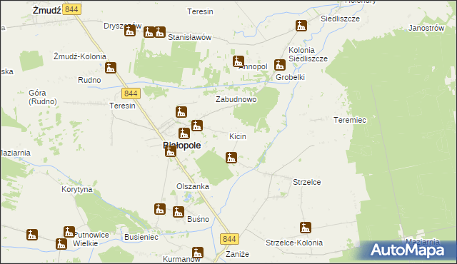 mapa Kicin gmina Białopole, Kicin gmina Białopole na mapie Targeo