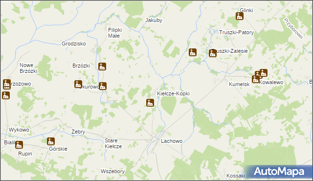 mapa Kiełcze-Kopki, Kiełcze-Kopki na mapie Targeo