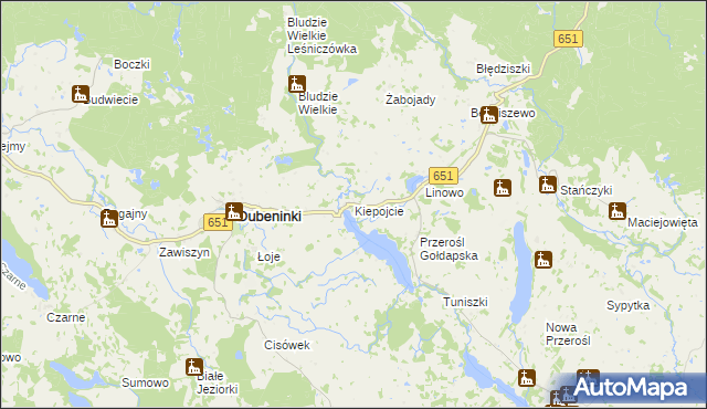 mapa Kiepojcie, Kiepojcie na mapie Targeo